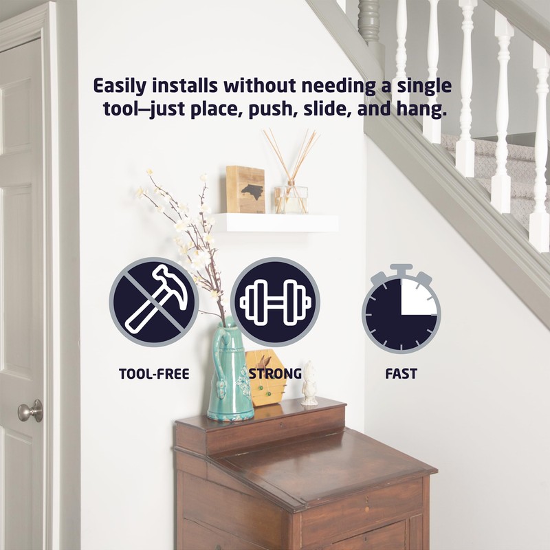 HIGH & MIGHTY 515651 Modern 18" Floating Shelf Holds up