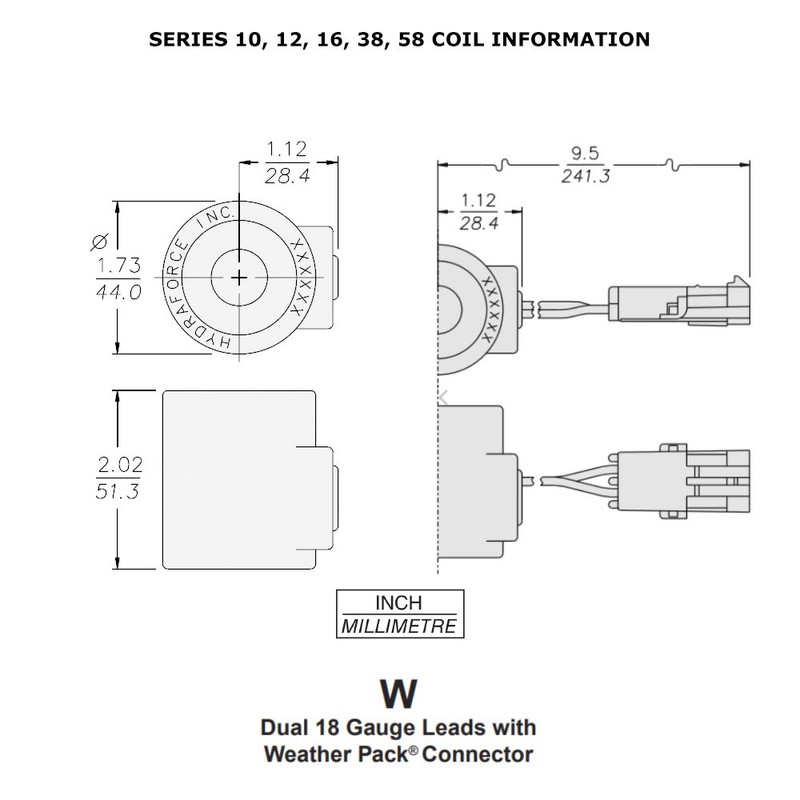 HY 6359412 - Hydra Force Coil With Weatherpack Connector -