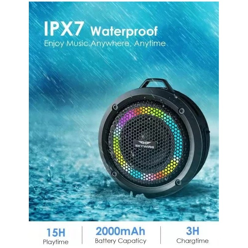 SKYWING Soundace S6 Bluetooth Shower Speaker – IPX7 Waterproof Portable