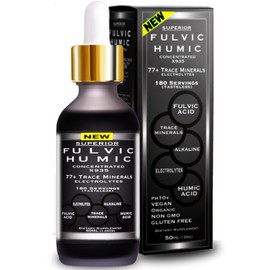 Fulvic Humic Mineral Blend – 180 Servings | Superior X935 Humic and Fulvic Acid Supplement | 77+ Trace Mineral Drops with Electrolytes | Improve Gut Health, Leaky Gut Repair with Fulvic Acid Organic