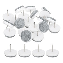sourcing map Nail-on Furniture Sliders, 24Pcs Nail-on Felt Pads Round Chair Table Feet Pads Chair Leg Floor Protectors for Hardwood Floors (White, 28mm/1.1")
