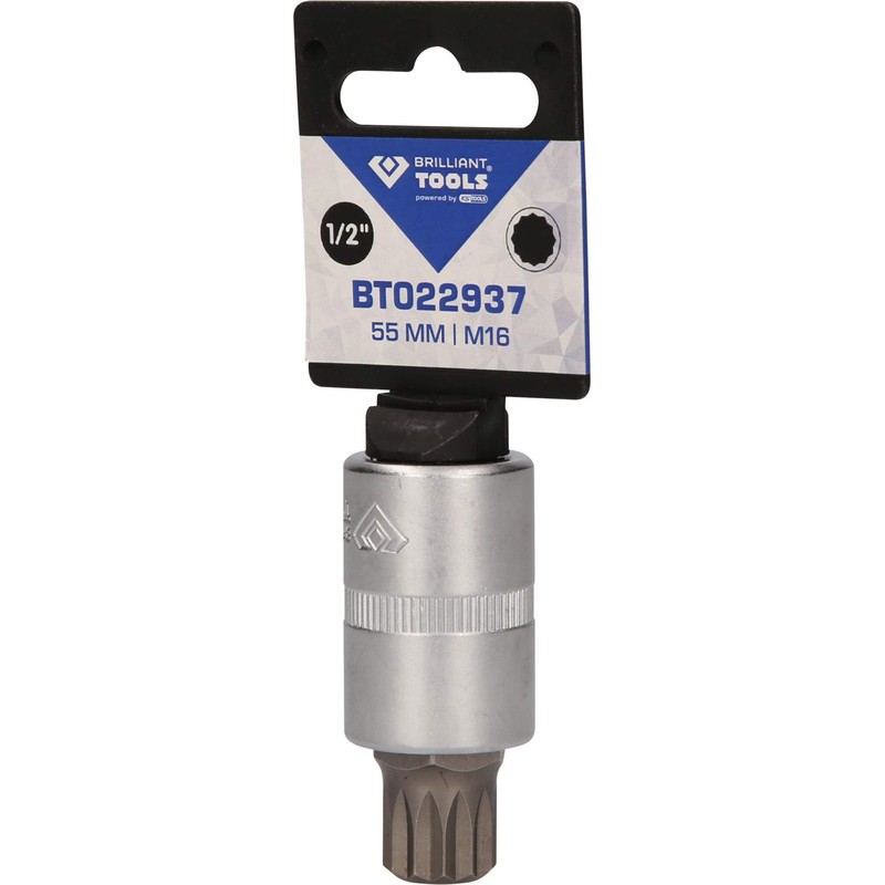 BRILLIANT TOOLS BT022937 1/2 Inch Multi-Tooth Bit Socket, 55 mm