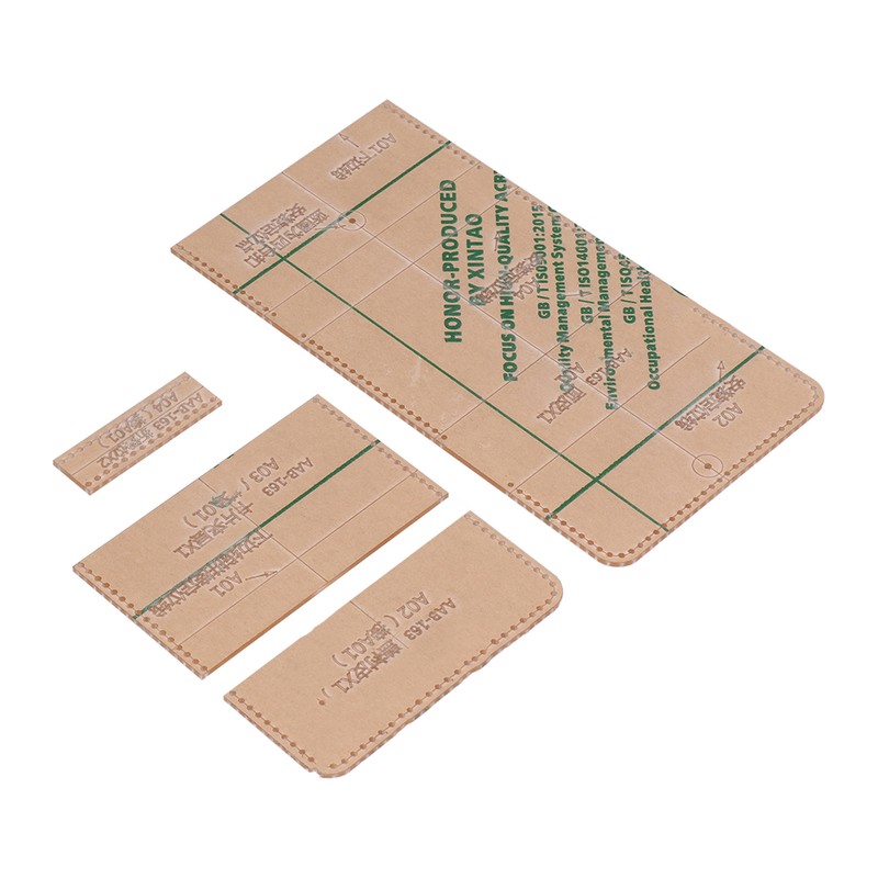 4Pcs Acrylic Templates Durable Reusable Transparent Clear DIY Leather Models