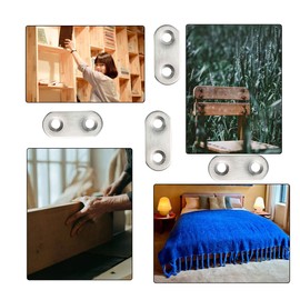 20 Pack Straight Brace, Flat Straight Bracket with Screws,Stainless Straight Flat Brace, Repair Bracket, Flat Plate Straight Bracket, Stainless Steel Straight Bracket (Silver)