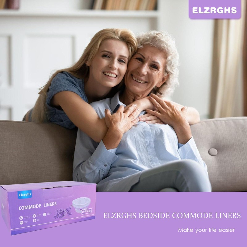 Elzrghs Commode Liners for Bedside Commode, Portable Toilet, Bed Pan,