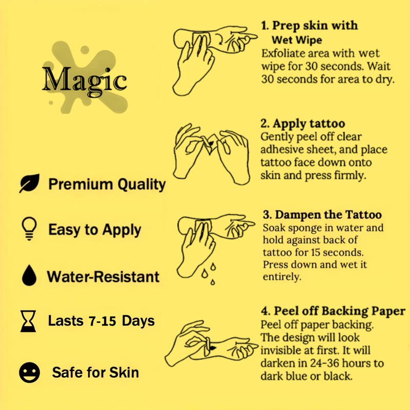 Boldink 2 Pcs Semi Permanent Jagua Tattoos 2 Weeks Long