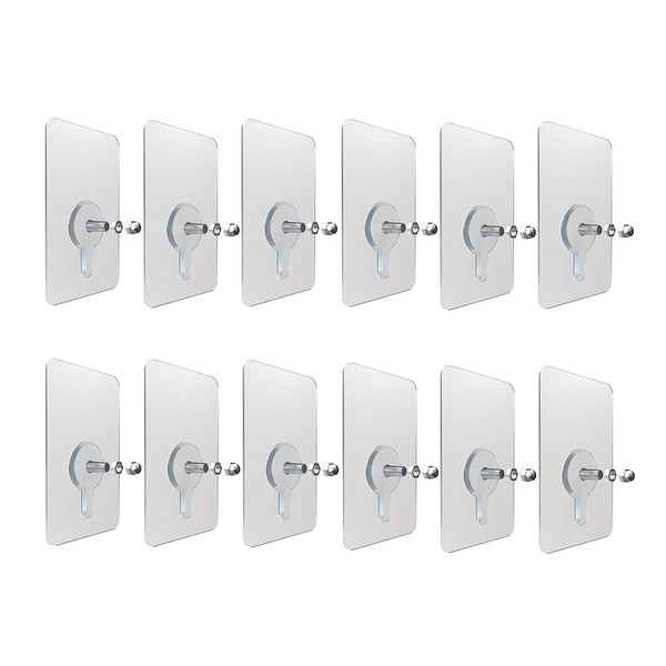 TSXGJ [12PcsSet] PVC Adhesive Nails Wall Hooks Heavy Duty Stick