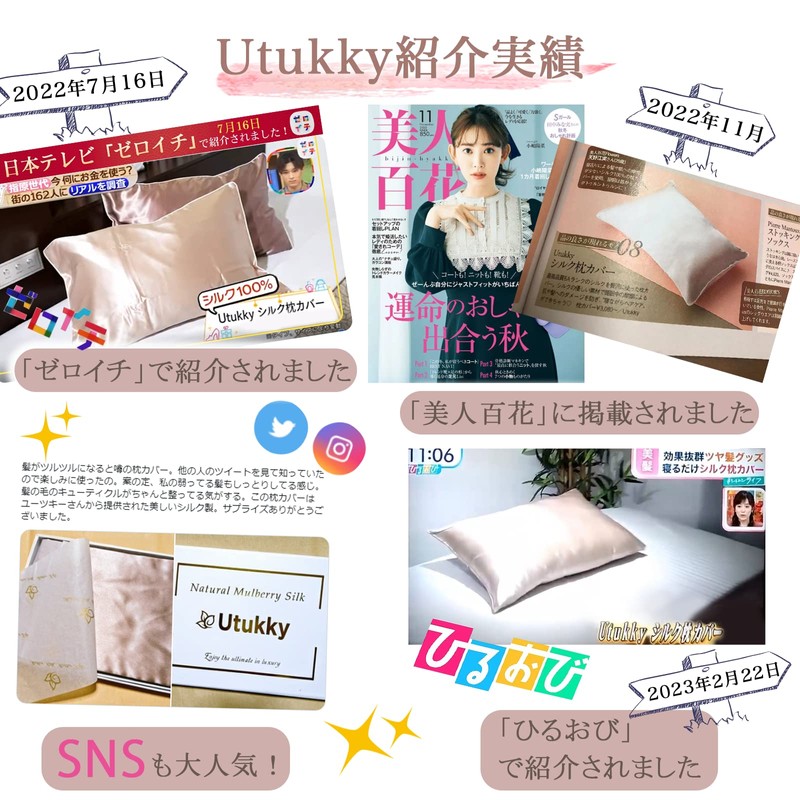 Utukky Silk Pillowcase, Featured on TV, Cool Touch, 16.9 x