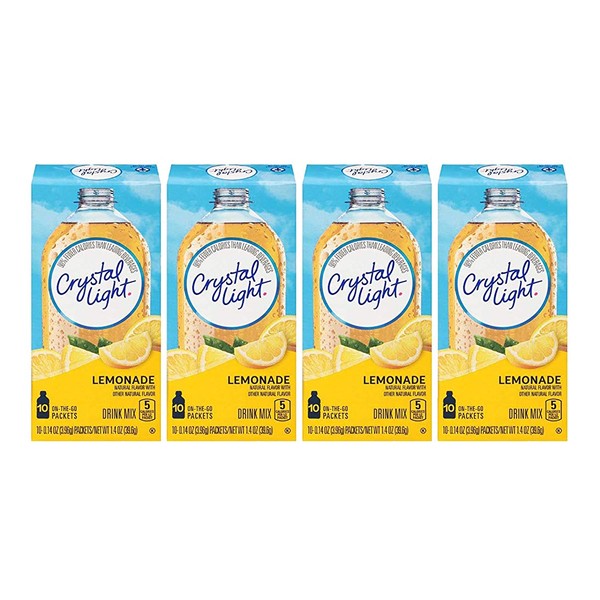 Crystal Light Lemonade, 10 On-the-Go Packets (Pack of 4)