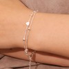 ALEXCRAFT Silver Bracelets for Women Girls, Adjustable Classic Heart Bead