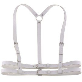 eYLun Women Leather Harness Punk Body Waist Belt - Adjustable Goth Waist Straps White