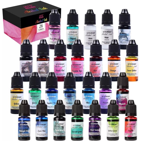 Let's Resin Lets Resin Pigmento Tintas Alchol Concetrado 26 Colores
