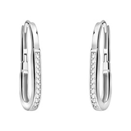 SOFIA MILANI - Women's Earrings 925 Silver – Cubic Zirconia Creole Earrings, Sterling Silver, Cubic Zirconia