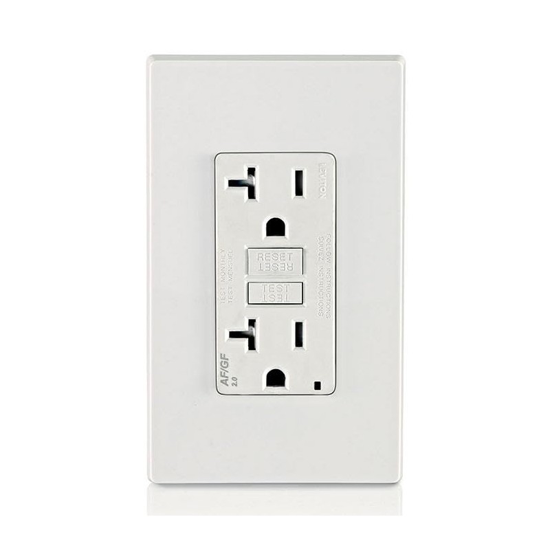 Leviton Dual-Function AFCI/GFCI Outlet, 20 Amp, Self Test, Tamper-Resistant with