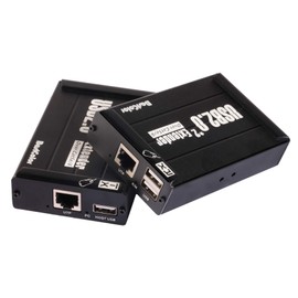 Basicolor USB Extender Over Cat6 Up to 262Ft(80m) With 2 USB2.0 Ports, Webcam Support for All Operating Systems, Two Cameras Work Synchronously