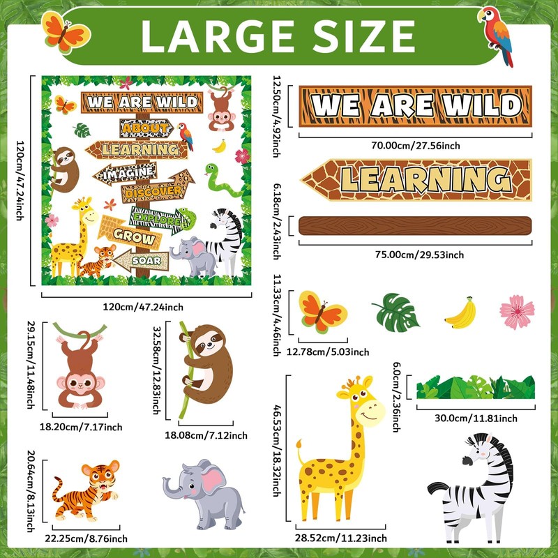 We are Wild About Learning Bulletin Board Set Jungle Animals