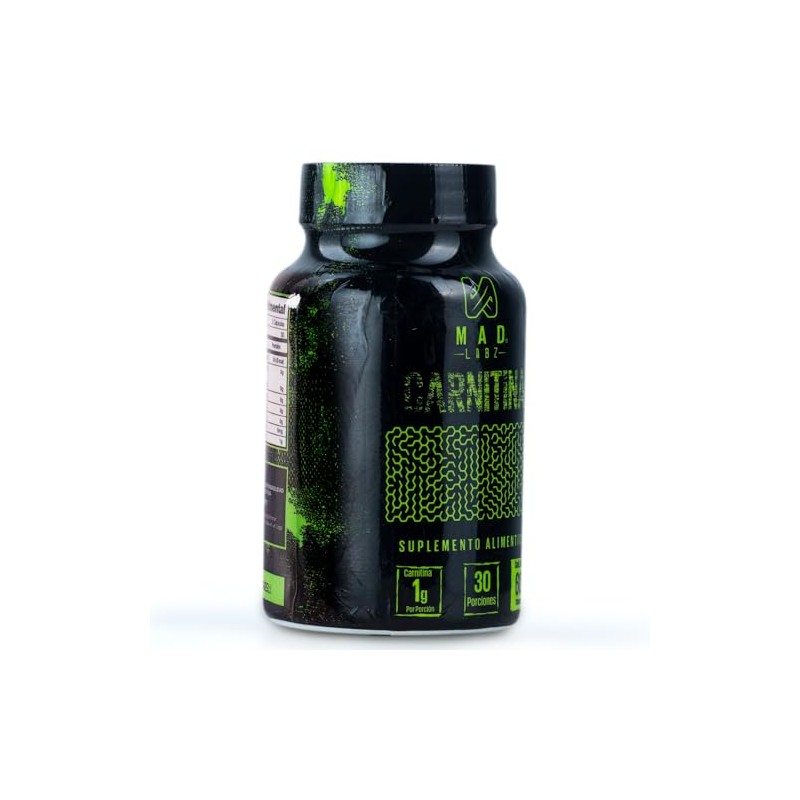 MAD LABZ - Carnitina 60 Cápsulas 500mg Sin Sabor