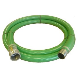 Abbott Rubber PVC Suction Hose Assembly, Green, 2" Female Cam and Groove X Male NPT, 65 psi Max Pressure, 20' Length, 2" ID (1240-2000-20-CN)