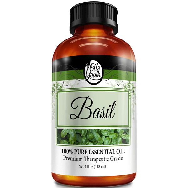 4oz Bulk Basil Essential Oil – Therapeutic Grade – Pure & Natural Basil Oil