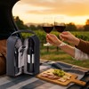 Bey-Berk Black Leather Wine Bottle Carrier – Travel Tote Bag