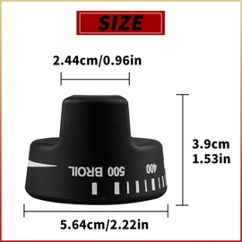 PB010187 Thermostat Knob with Self Clean Replacement Part Compatible with Some Viking Gas Oven Ranges Replaces for AP5315445 811059 Black