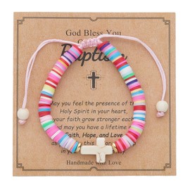 Nexoluxa First Communion Baptism Gifts 1st Baptism Religious Gifts Holy Christening Cross Bracelets Women - Baptism