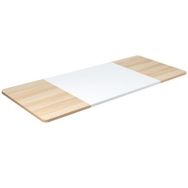 VIVO Universal 71 x 30 inch Table Top for Standard and Sit to Stand Height Adjustable Home and Office Desk Frames, White and Light Wood Desktop, DESK-TOP72-30WC