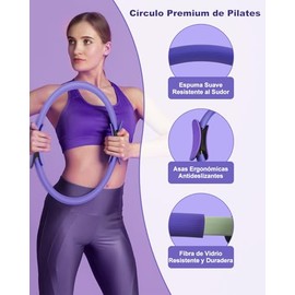Spopal 15 en 1 Pilates Kit, Kit de Pilates con Pelota de Yoga, Anillo, Bandas de Resistencia, Correa de Estiramiento, Discos Deslizantes, Calcetines, 