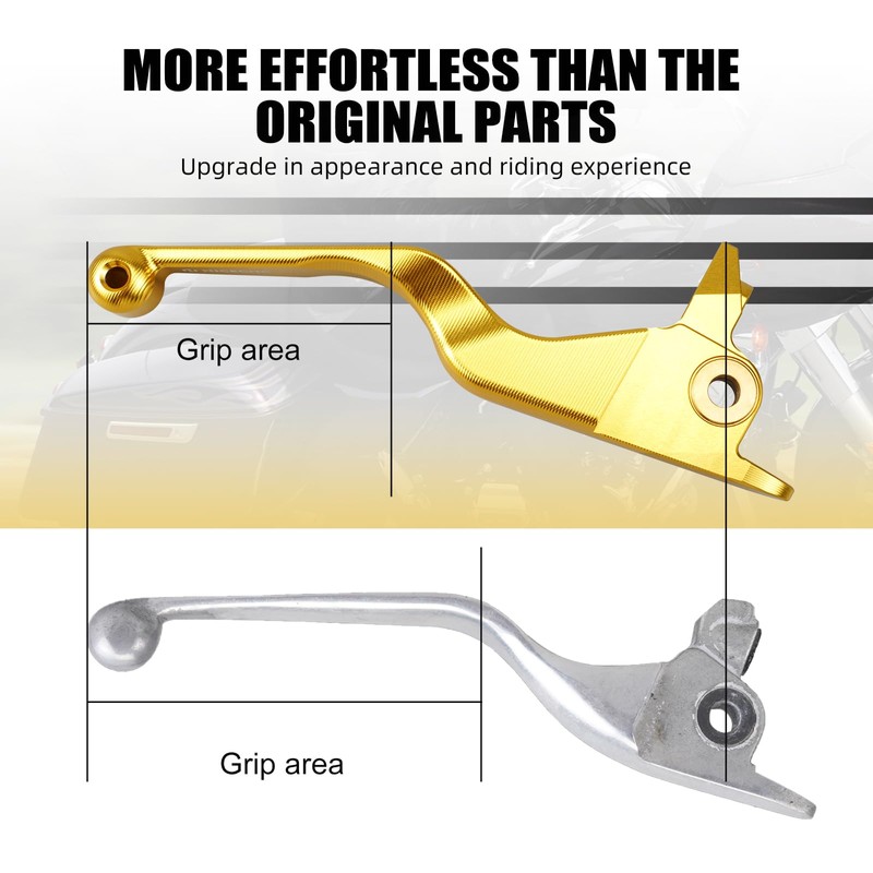 NICECNC Gold Hand Levers Brake Clutch Rod Compatible with Harley