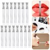 FOMIYES 15pcs Empty Lip Gloss Tubes Triangular Silver Caps Reusable