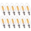 FLSNT B11 E12 LED Candelabra Bulbs 60W Equivalent, Dimmable LED Candle Light Bulbs, 2700K Soft White (Warm Light), Pack of 12