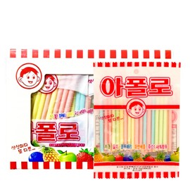 Sookwang Apollo K-Snack Korean Straw Candy – Assorted Flavors: Strawberry, Blueberry, Apple, Pineapple – Twist & Squeeze Roll-On Style Treats, Retro-Style Squeezable Candy_6.34oz / 180g (10gx18ea)