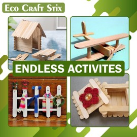 Eco craft stix Jumbo Craft stix. Pack of 500 Count. 6 inches