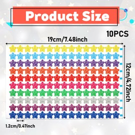 1200 Pcs Small Star Stickers, Self Adhesive Mini Star Stickers, Multicolor Cute Stars Sticker, Portable Small Stars Foam Sticker for Classroom School Reward Chart Home Party Decor