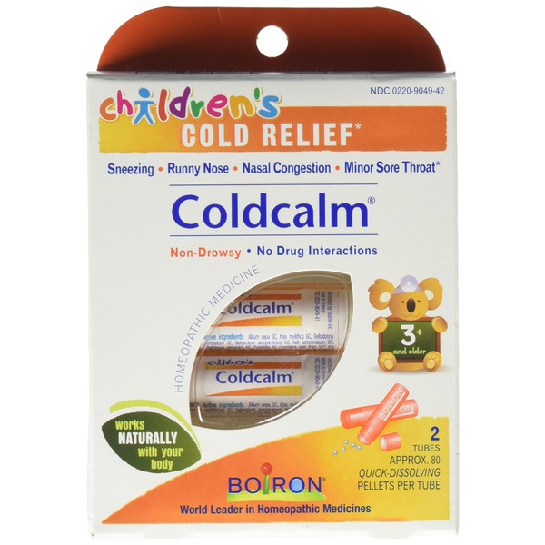 Boiron Children's Coldcalm, 1 Pack (2, 80-Pellet Tubes), Homeopathic Medicine for Cold Relief