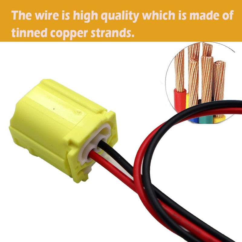 LIZAPUS 2-Pin Front Crash Sensor Pigtail Wire Connector Compatible with