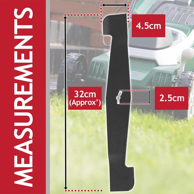 Spares2go Mower Blade for Hawksmoor 1200W SLM32F-ZE Electric Lawnmower (32cm)