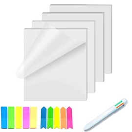 200Pcs Transparent Sticky Notes, Clear Sticky Note Pads 70 * 95mm Waterproof Translucent Sticky Note Tab, Sticky Note Pad Perfect for Studying, Reading, Learning, Apply to Office, School and Home