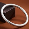925 Silver Matte Solid Bracelet Women's Plain Loop Bracelet Bead