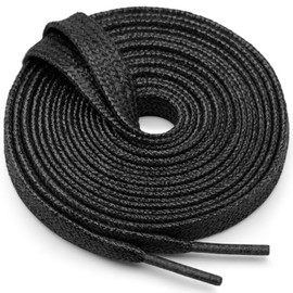 WEGOODZF Flat Glitter Shoe Laces: Metallic Sparkle Shoelaces for Sneakers -2Pair, 15 Black, 55 inch (140CM)