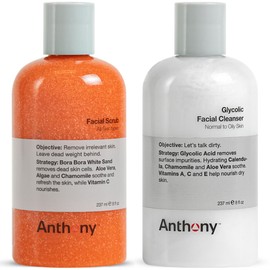 Anthony Glycolic Facial Cleanser and Anthony Facial Scrub, 8 Fl Oz