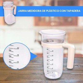 Anakel Home Measuring Jug with Lid Capacity 1L I Measuring Cup for Hand Blender I Durable Plastic