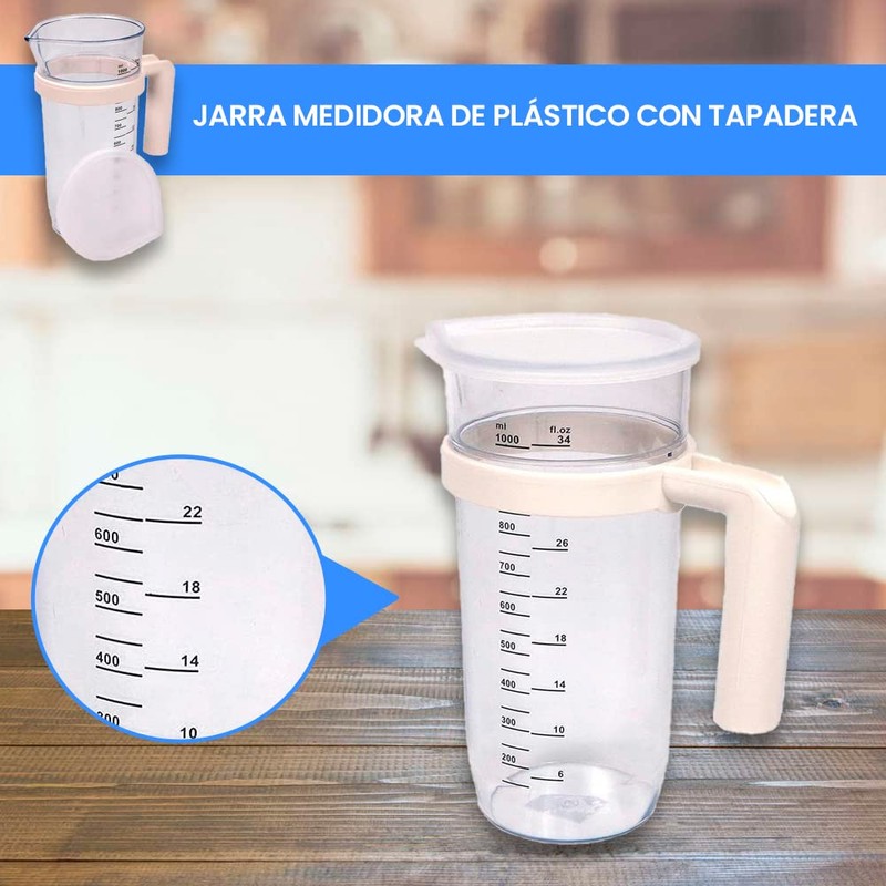Anakel Home Measuring Jug with Lid Capacity 1L I Measuring
