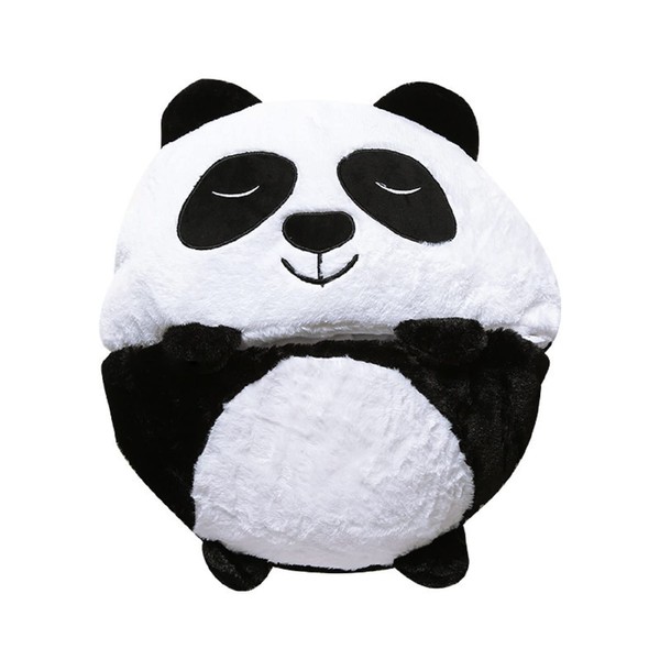 ETRAVEL Sac de couchage pour enfants avec oreiller, sac de couchage pliable 2 en 1, sac de couchage doux et chaud (panda, 160 cm x 60 cm)