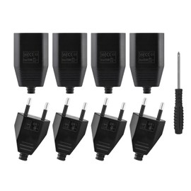 Pack of 8 Euro Plug Flat European Flat Plug, Plug 250 V, 2.5 A Plug 2 Pin, Euro Plug Flat, Euro Coupling Flat, Power Plug, Schuko Plug European Plug (Black)