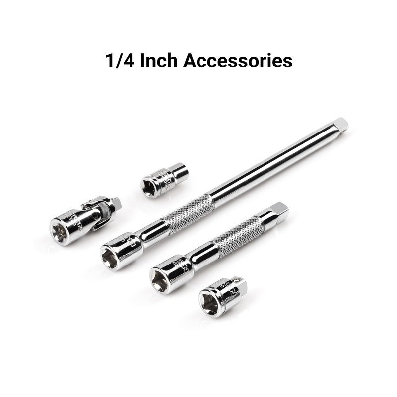 TEKTON 1/4 Inch Drive 12-Point Socket and Ratchet Set with
