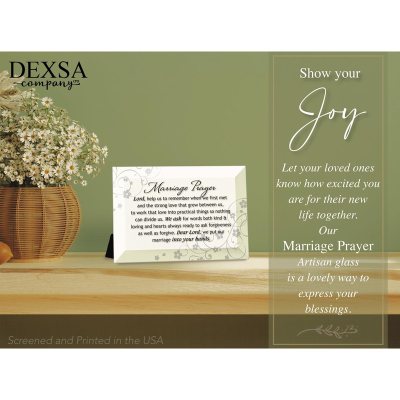 Marriage Prayer Beveled Glass Plaque with Easel