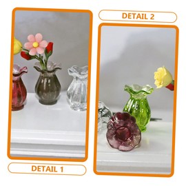 Toyvian 5pcs Mini Vase Resin Doll Vase Miniature Dollhouse Items Tiny Houses Accessories Doll Vases Dollhouse Home Decoration Dollhouse Stuff Micro Flower Vase Work Desktop Statue Plastic