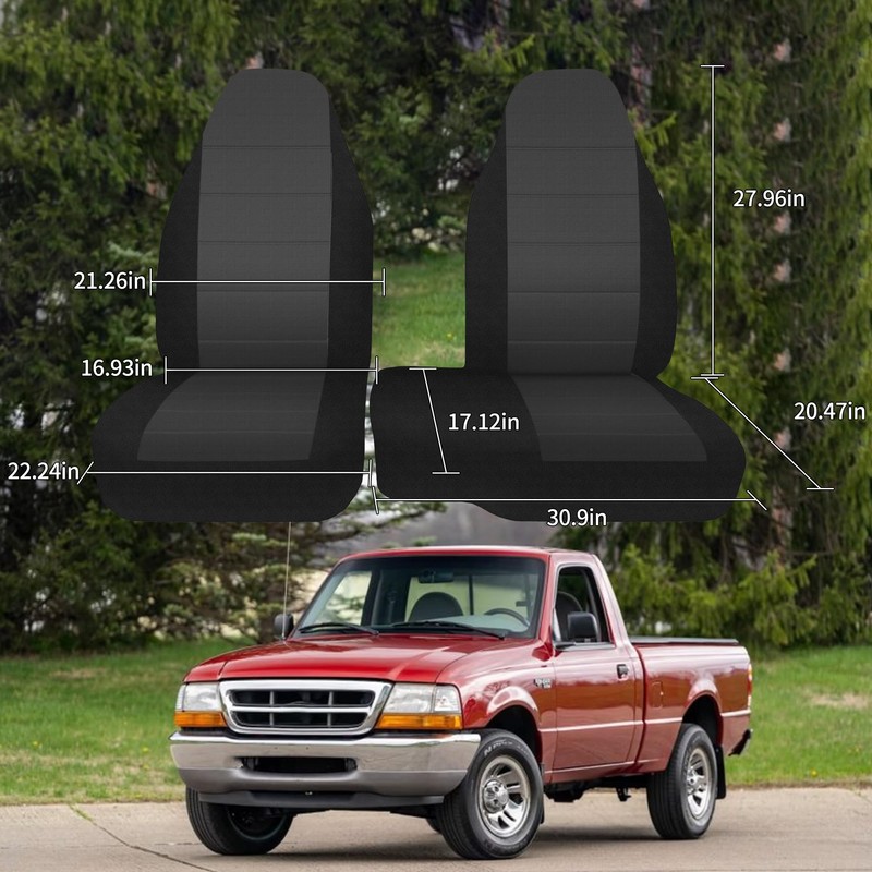 runfider 2Pcs 60/40 Cloth High Back Bench Seat Cover Fit