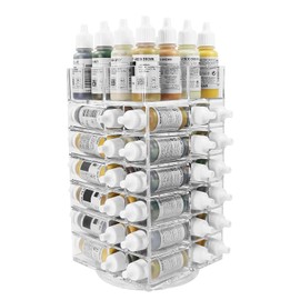 Evemodel 6-Tier Spinning Paint Organizer Rack for 48 Bottles, Rotating Tower Craft Paint Storage Holder Stand SN02